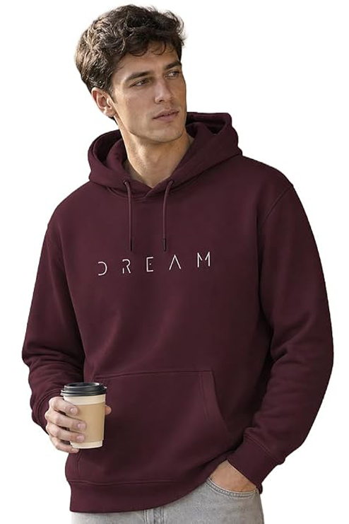 Nobero Printed Hoodie for men with full sleeves and kangaroo pocket