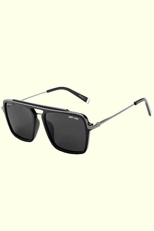 Grey Jack 2033 Sunglasses with polarized TAC lenses and a square double-bridge frame