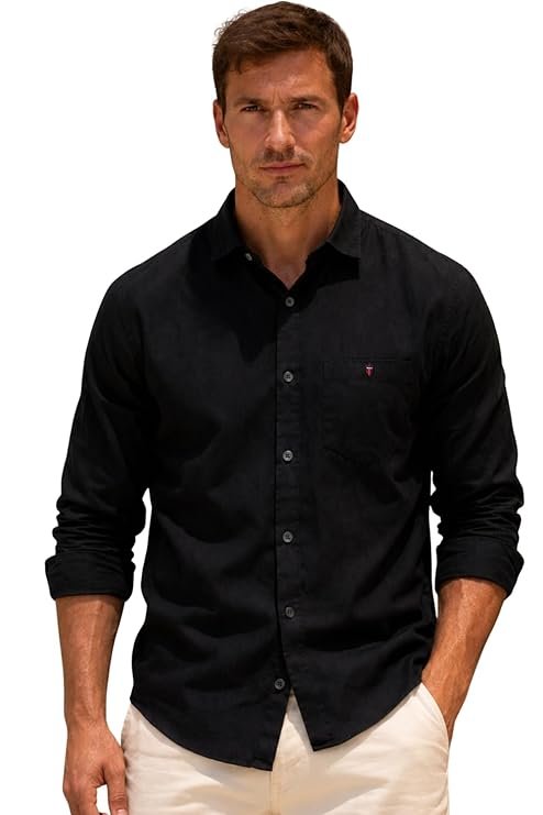 Louis Philippe Slim Fit Shirt in solid cotton with full sleeves and button-down collar