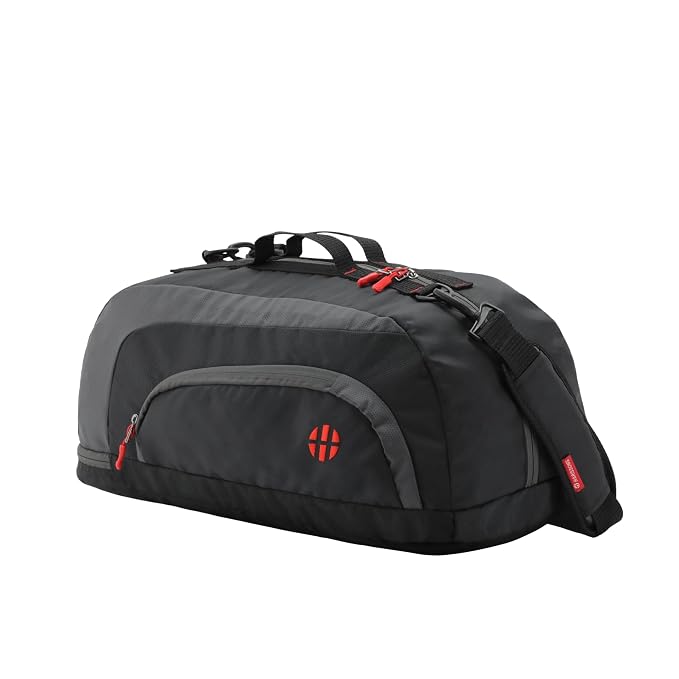 Harissons Jake 31L Duffel bag in black and grey with a shoe compartment