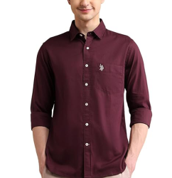 U.S. Polo Assn. Cotton Shirt for men with cutaway collar and two chest pockets